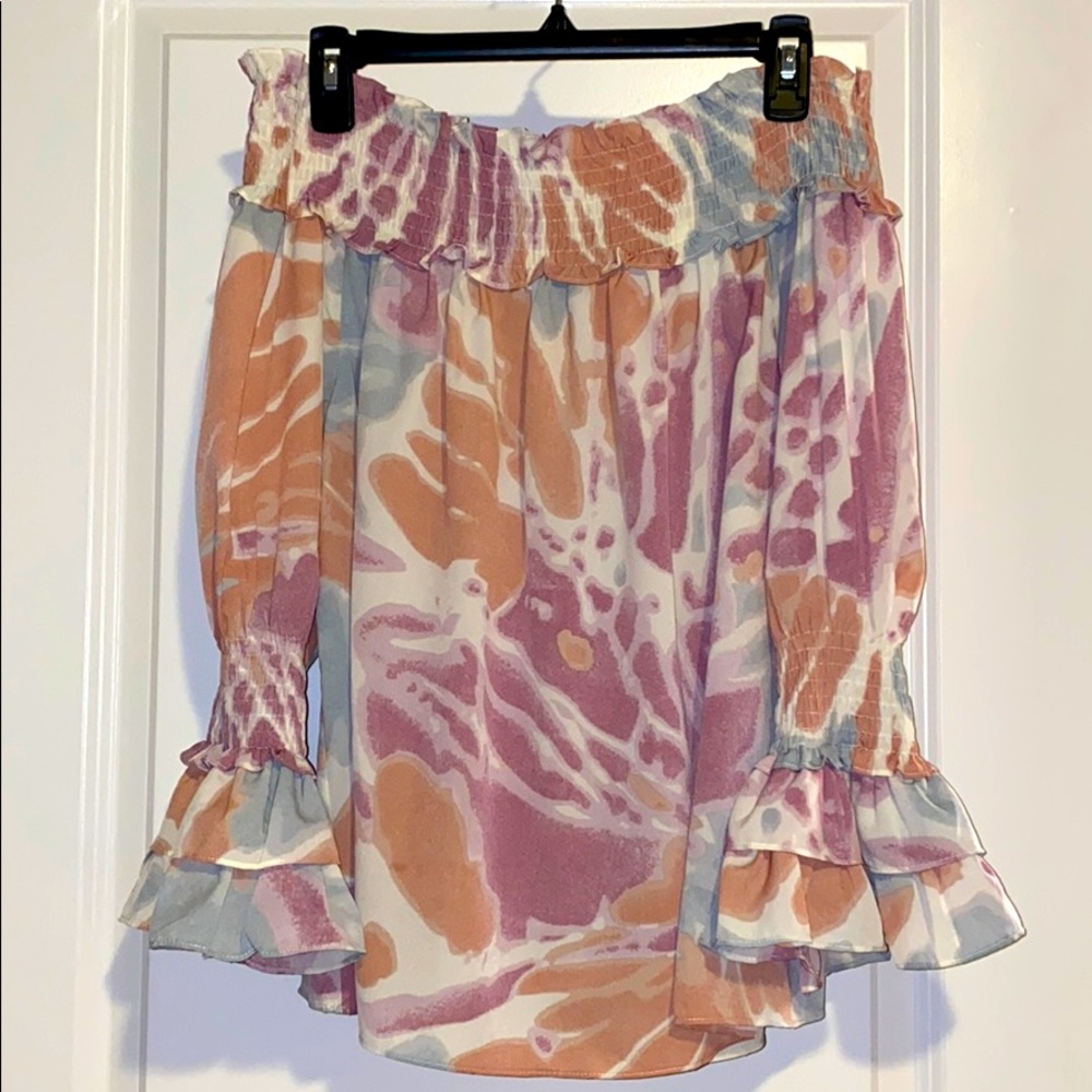 Off The Shoulder Watercolor Top